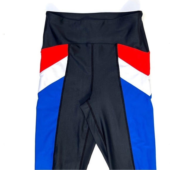 P.E Nation Side Stripe Red White Blue Sporty Athletic Leggings Size XS - Picture 8 of 14